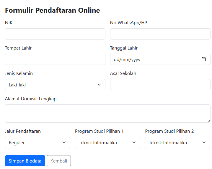 Formulir Pendaftaran